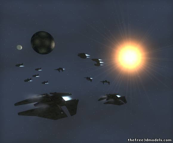 Hegemonia-Legions of iron Human warships royalty-free 3d model - Preview no. 2