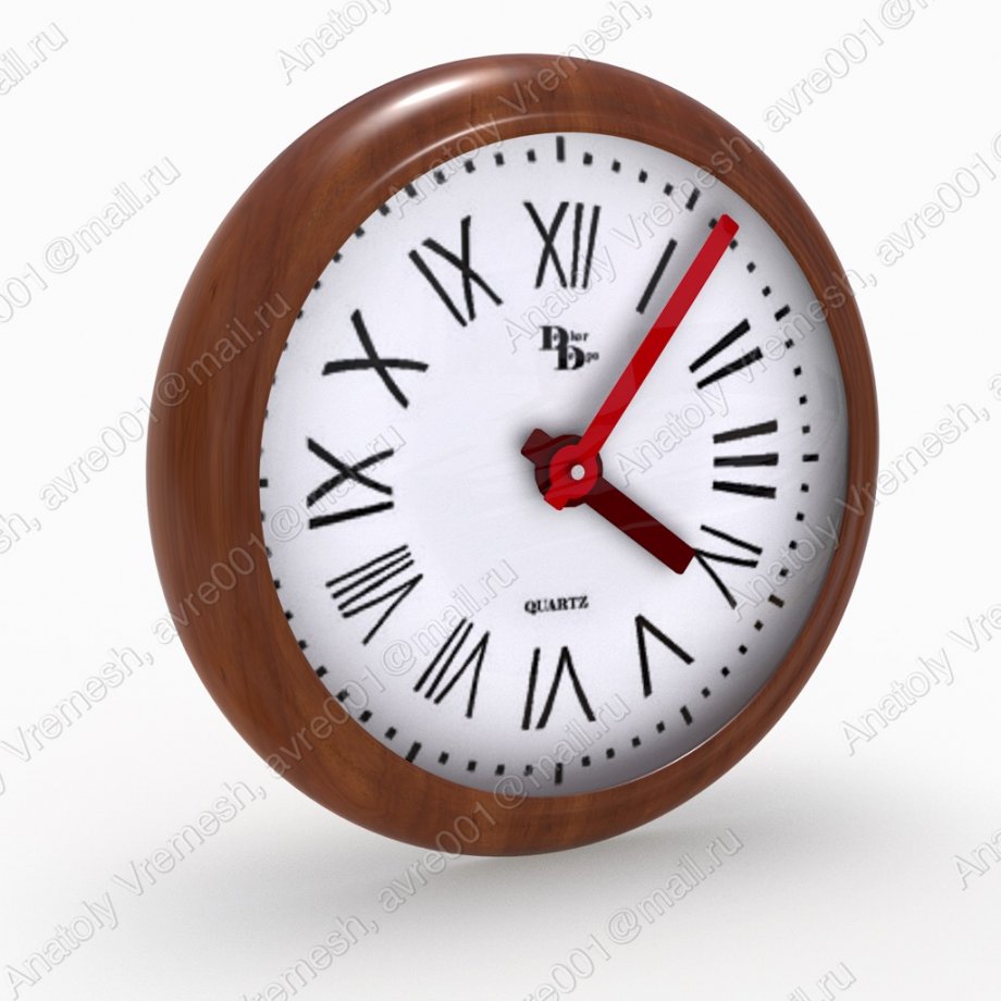 Wall Clock Free 3D Model .c4d .3ds .fbx .obj Free3D
