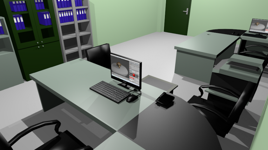 Lowpoly Office Free 3D Model .blend Free3D