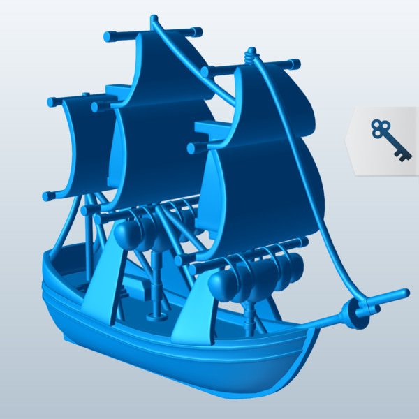 Full Rrigged Pinnace V1 Free 3D Model .obj .stl Free3D