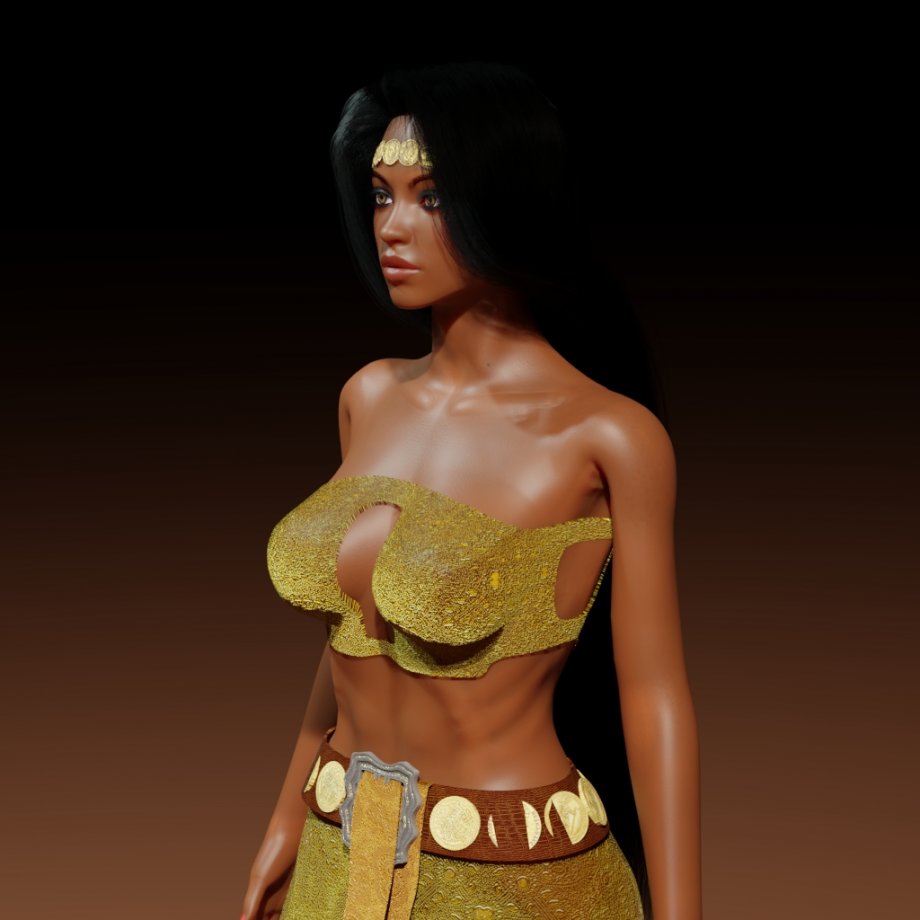 Belly dancer girl Free 3D Model .blend Free3D