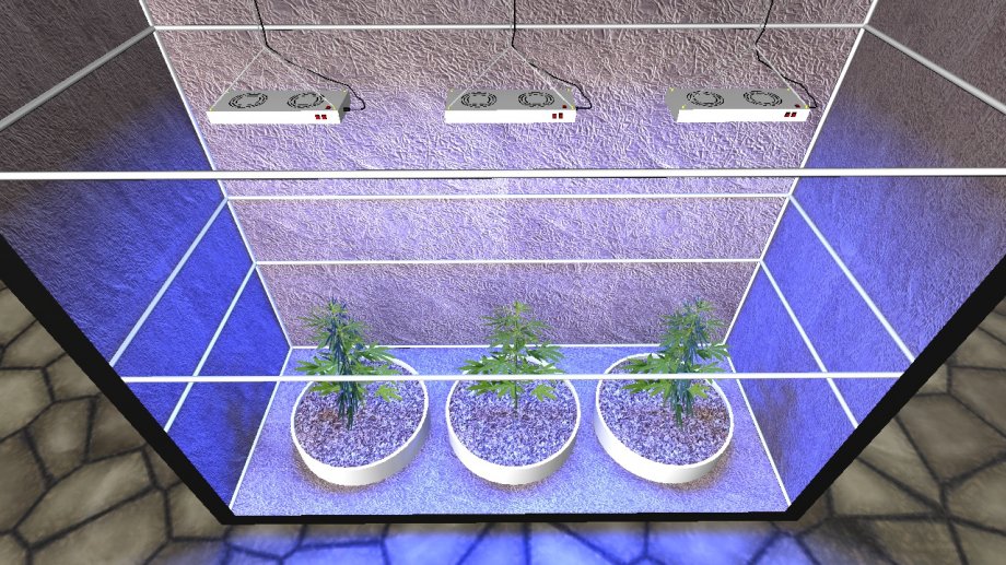 Grow Box (with Light & Plant) v1.1 Free 3D Model .c4d .3ds .obj .fbx