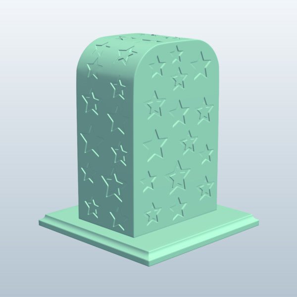 Rounded Rectangle with Patterns Stars v1 Free 3D Model - .obj .stl - Free3D