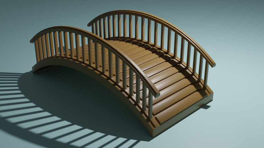 wodden bridge royalty-free 3d model - Preview no. 1