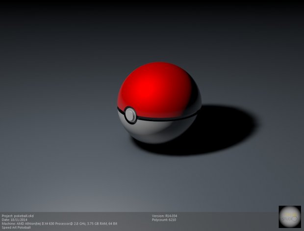 Pokeball royalty-free 3d model - Preview no. 5