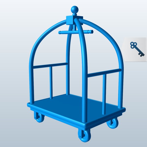 Hotel Luggage Cart v2 Free 3D Model .obj .stl Free3D