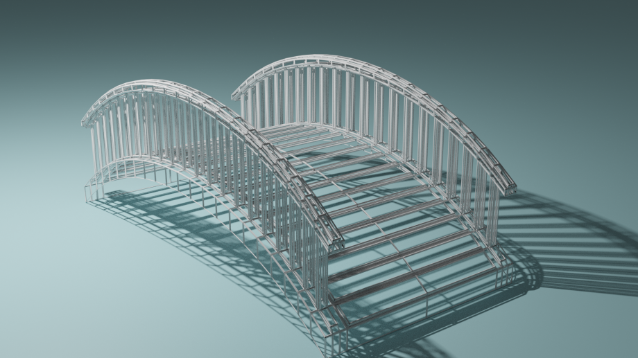 wodden bridge royalty-free 3d model - Preview no. 5