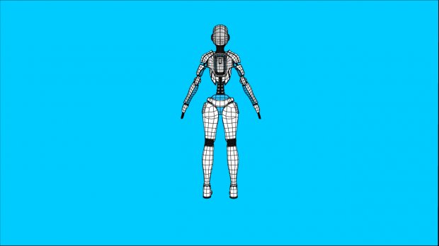 Sci-Fi Female Robot Rig royalty-free 3d model - Preview no. 4