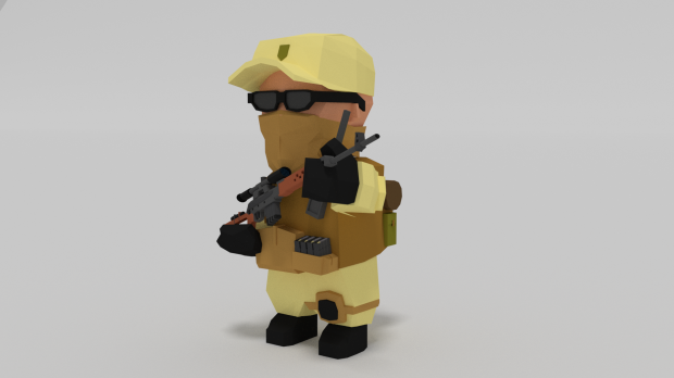 Low poly rigs soldier royalty-free 3d model - Preview no. 3