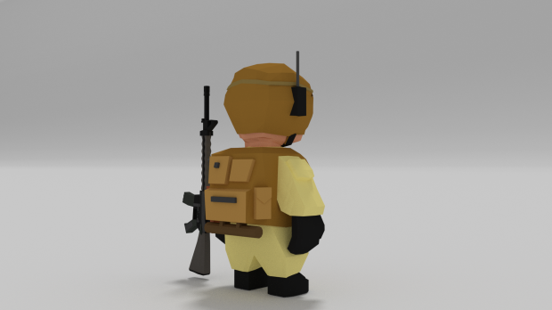 Low-Poly-Rigs-Soldat royalty-free 3d model - Preview no. 2