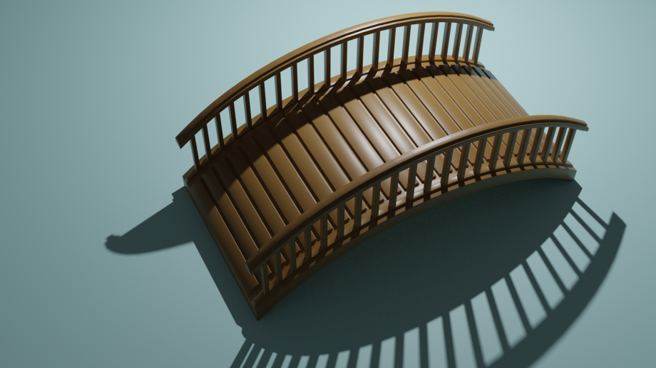 wodden bridge royalty-free 3d model - Preview no. 3