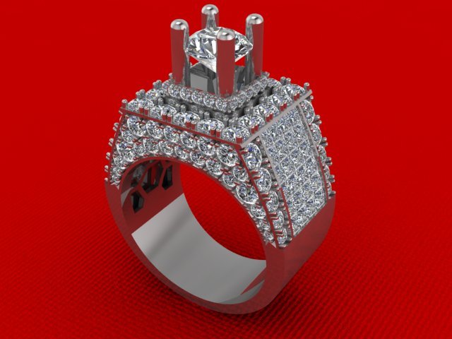 Diamond ring royalty-free 3d model - Preview no. 1