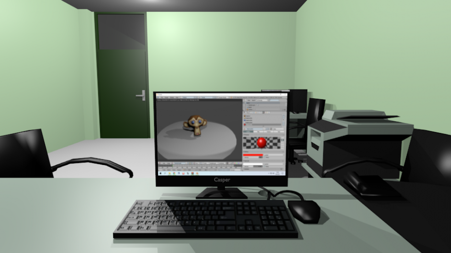 Lowpoly Office Free 3D Model .blend Free3D