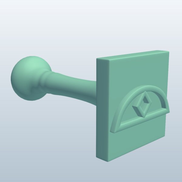 Rubber Stamp Heb v1 Free 3D Model .obj .stl Free3D