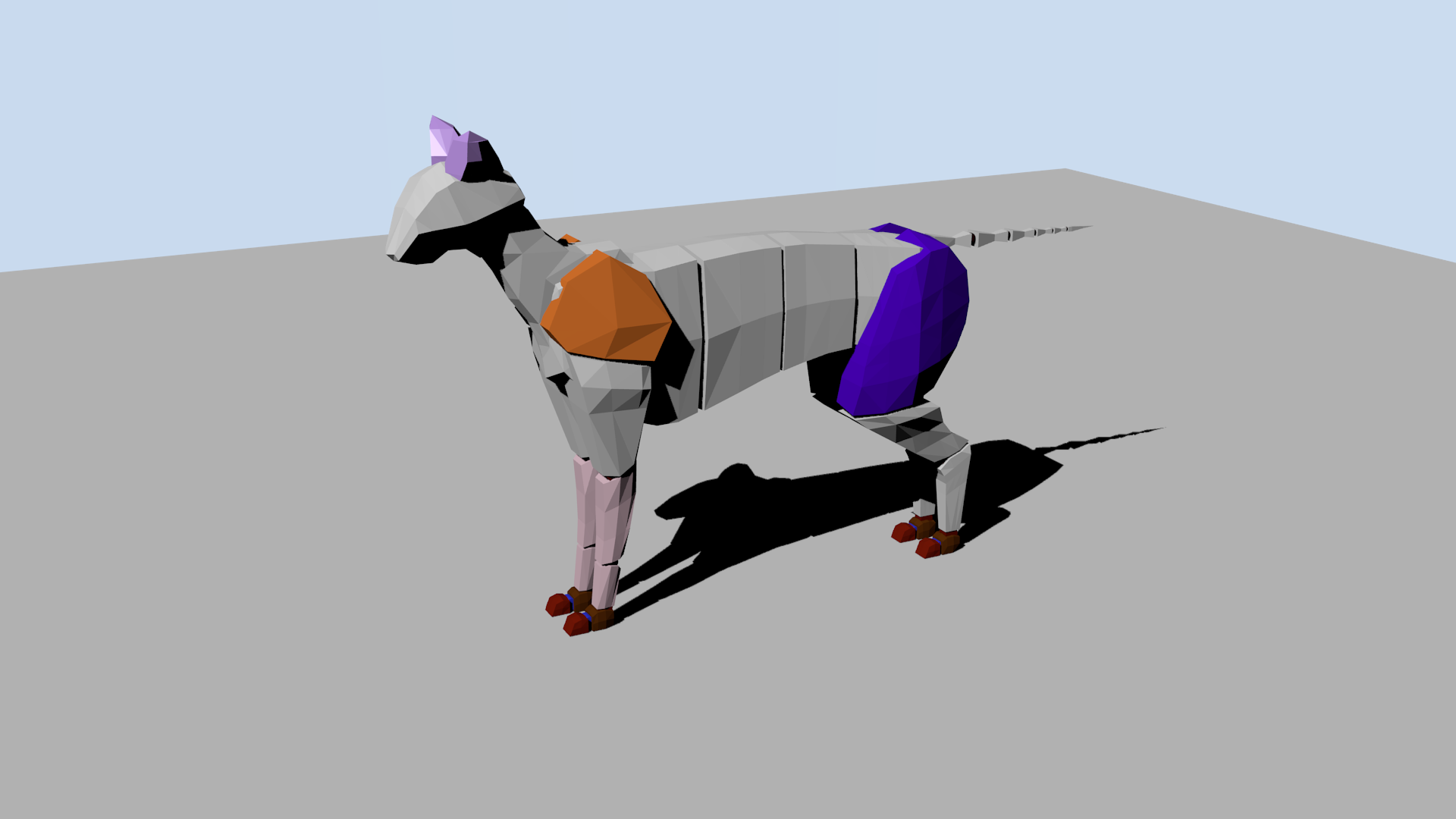 Cat body mechanic + rig Free 3D Model .blend Free3D