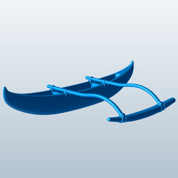 Outrigger Canoe v1 Free 3D Model .obj .stl Free3D