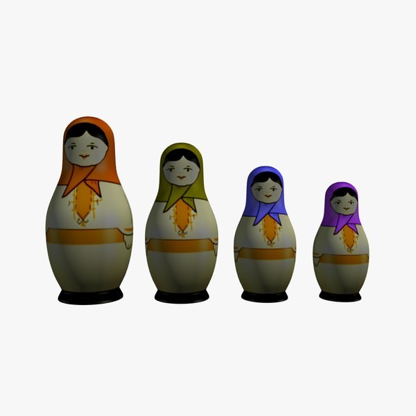Babushka Nesting Dolls v1 Free 3D Model .obj .stl Free3D
