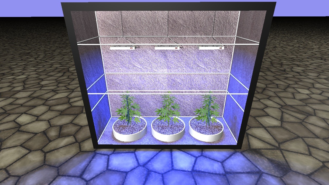 Grow Box (with Light & Plant) v1.1 Free 3D Model .c4d .3ds .obj .fbx
