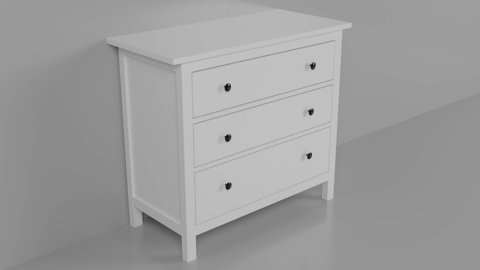Ikea Hemnes 3Drawer Free 3D Model .blend Free3D