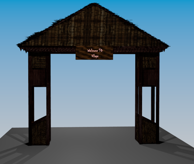 Village Gate Free 3D Model .blend .fbx Free3D