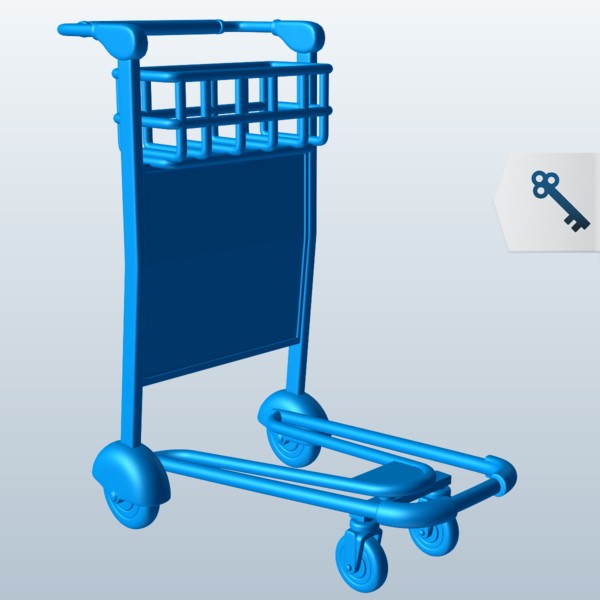 Airport Luggage Cart v1 Free 3D Model .obj .stl Free3D