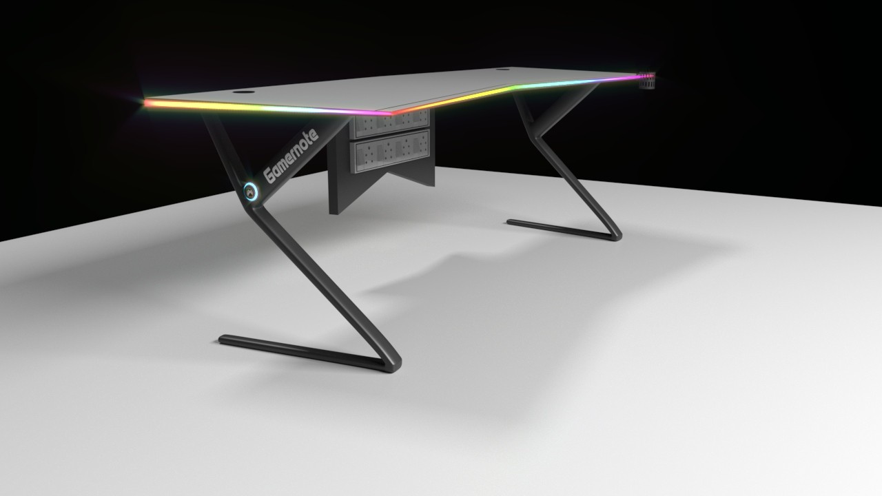 RGB Gaming Desk Free 3D Model .c4d Free3D