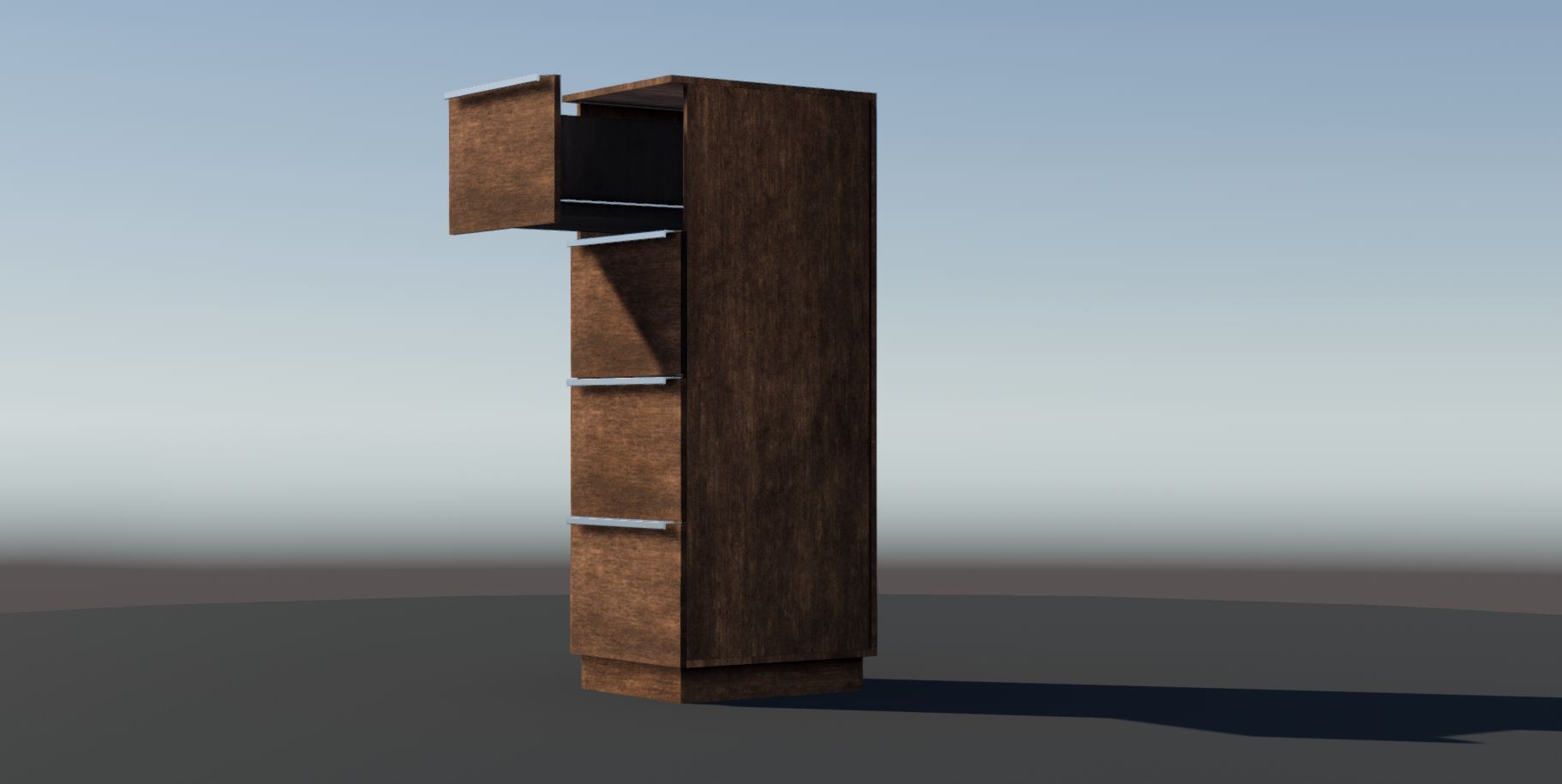 Tall Wooden Office Free 3D Model .c4d .fbx Free3D