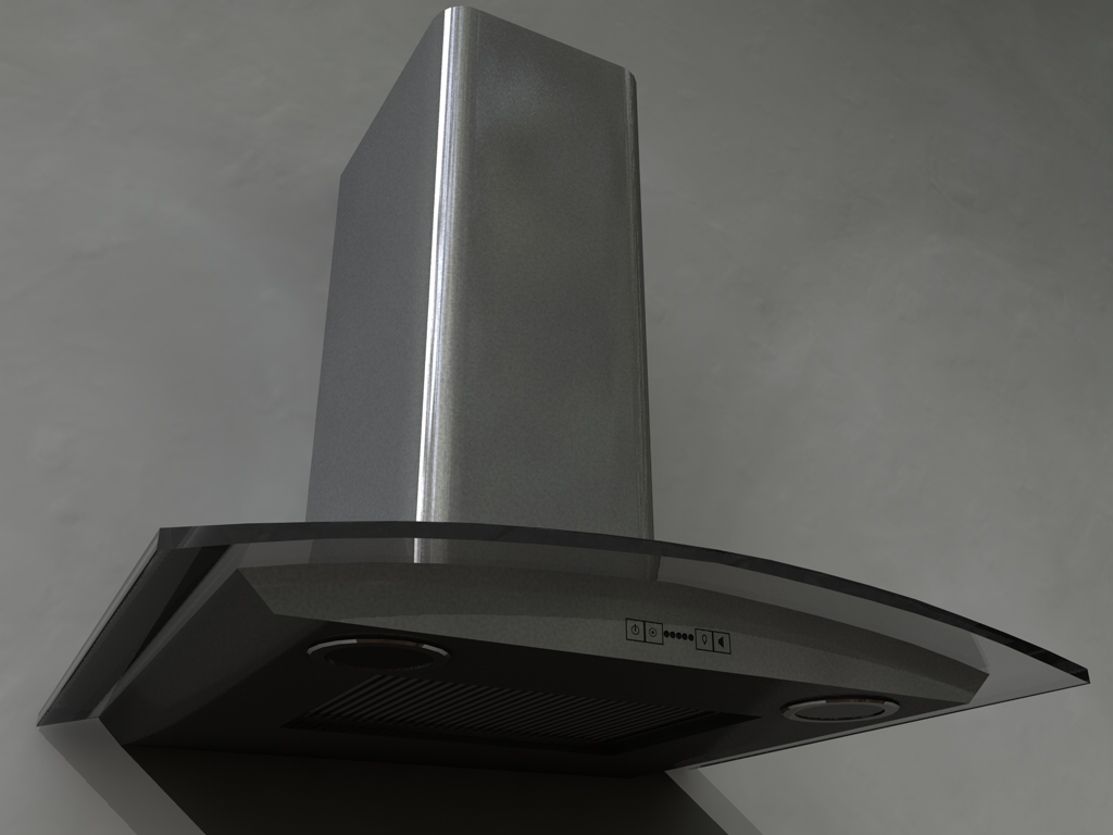 Glass Kitchen Extractor Free 3D Model .3ds .c4d Free3D