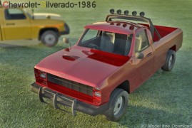 Chevrolet-Silverado-1986 Jeep 3d model
