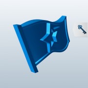Флаг со звездой v1 3d model