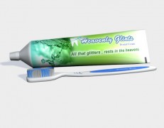 Модель зубной пасты и щетки. 3d model