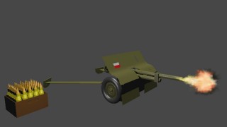 Polish Low Poly Artillery (37mm) 3d model