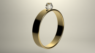 Simple ring with diamond 3d model