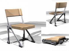 Sci-Fi Klappstuhl - Rigged 3d model