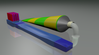 Зубная щетка и зубная паста 3d model