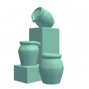 stacked pots fountain v3  3d model
