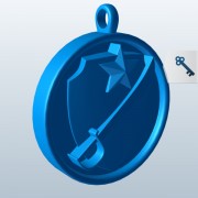 Сабля над щитом на звезде v1 3d model