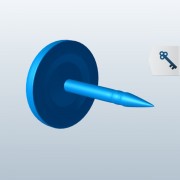 flat head pin v1  3d model