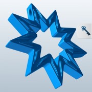 Bahai9 Остроконечная звезда V1 3d model