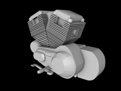 Motorrad-Motorblock 3d model