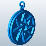 остроконечная звезда в круге v2 3d model